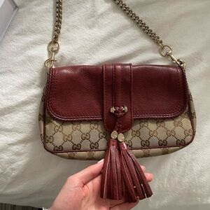 Gucci Monogram Marrakech Evening Bag in Reddish-Brown